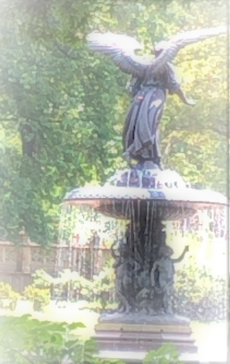 The magical Angel of the Waters fountain at Bethesda Terrace in New York's Central Park. A scene in The Better Angels takes place at the fountain.