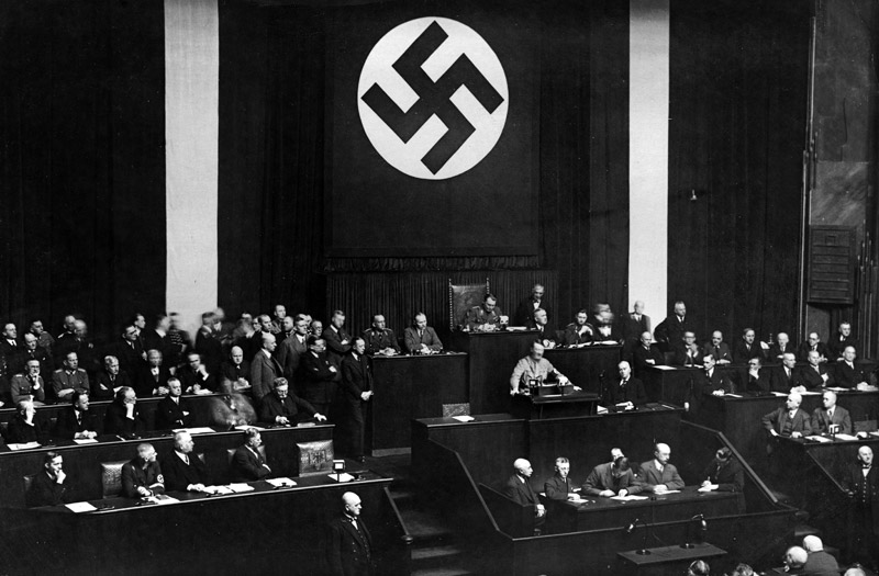 Hitler gains absolute power when the Reichstag passes the Enabling Act in 1933