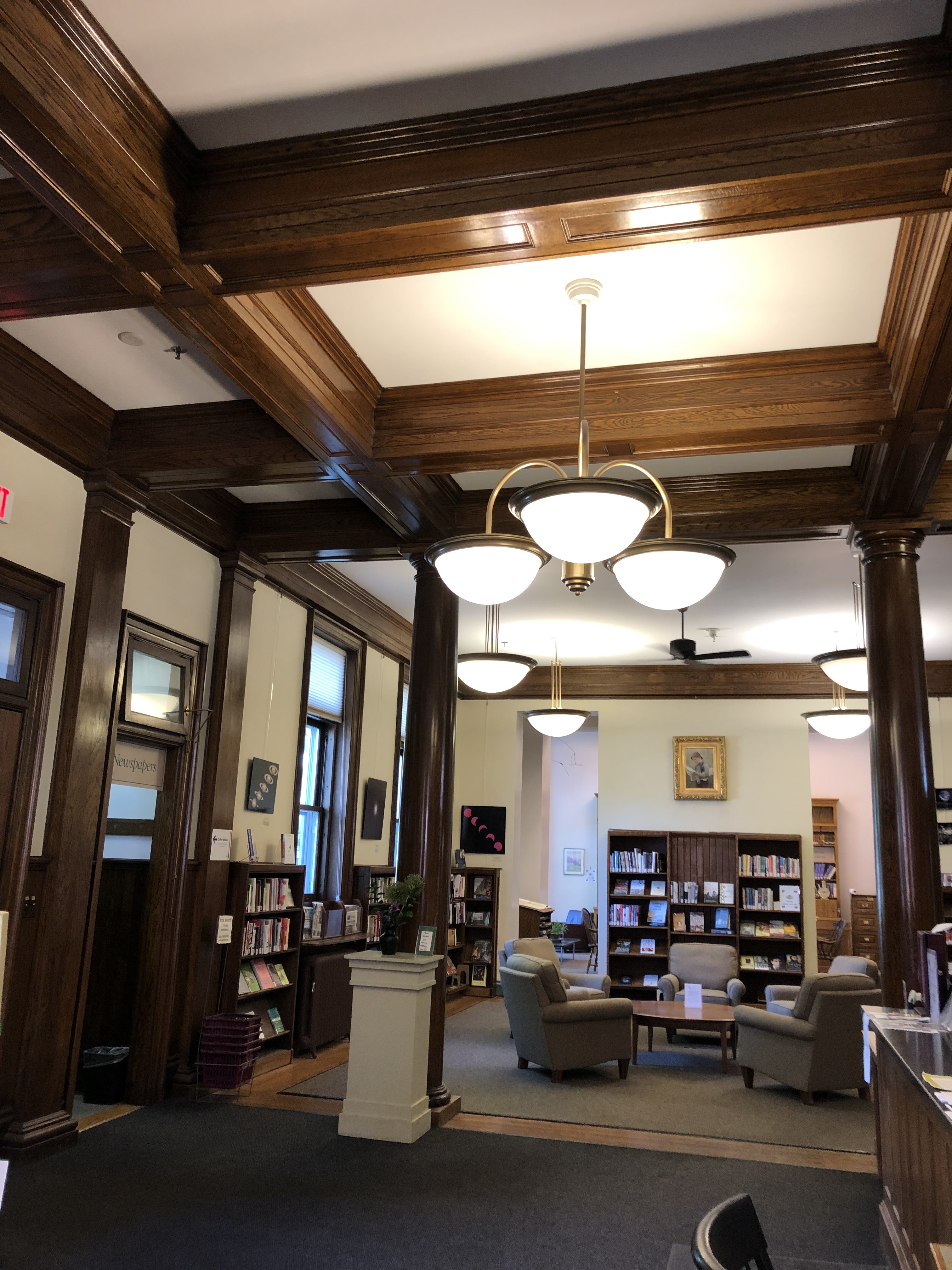Main reading room at the Ilsley Public Library in Middlebury VT