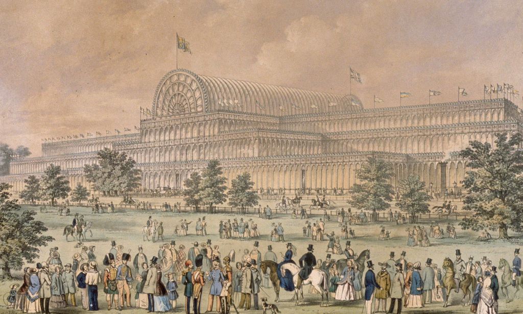 Painting of the Crystal Palace Exhibition Hall.